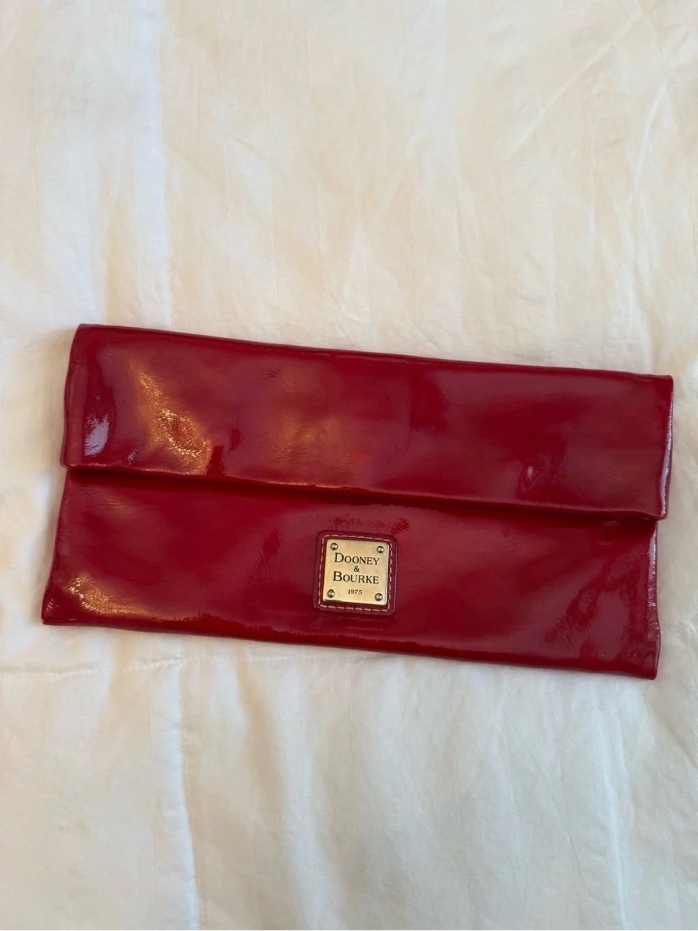 Dooney & Bourke Red Patent Fold-Over Clutch Wristlet